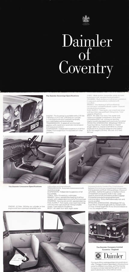 1970 Daimler of Coventry Brochure 01 Brochure